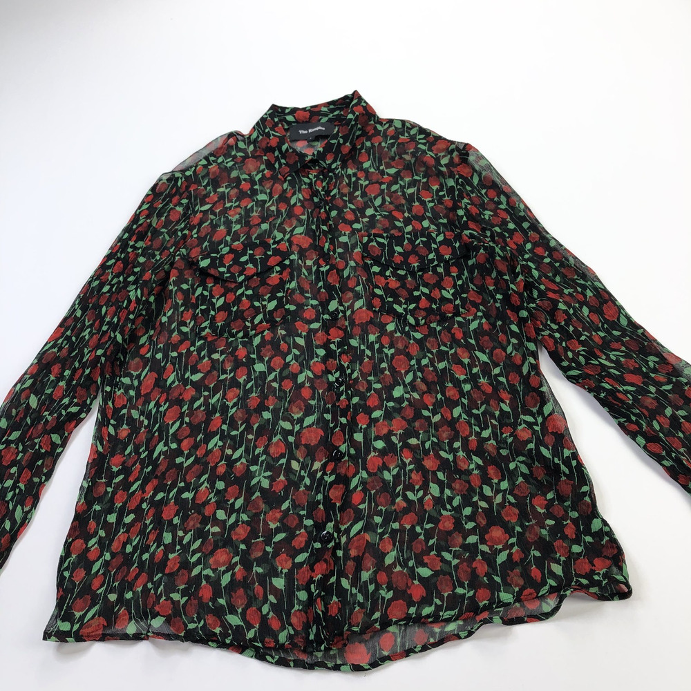 The Kooples 2 100% Viscose Sheer Women's Button Long Sleeve Multicolor Shirt